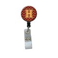 Carolines Treasures Letter H Chevron Garnet and Gold Retractable Badge Reel CJ1048-HBR